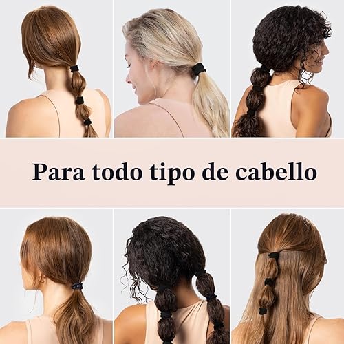 Miniatura 6 de Kitsch Lazos de nailon para el cabello sin daños, bandas elásticas para el cabello para una sujeción fuerte durante todo el día, soportes para cola
