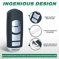 Vista 5 de Beefunny Funda de llave de repuesto para mando a distancia de coche, 4 botones, para Mazda 3 6 2014-2018 SKE13D-01 (Solo funda de llave)