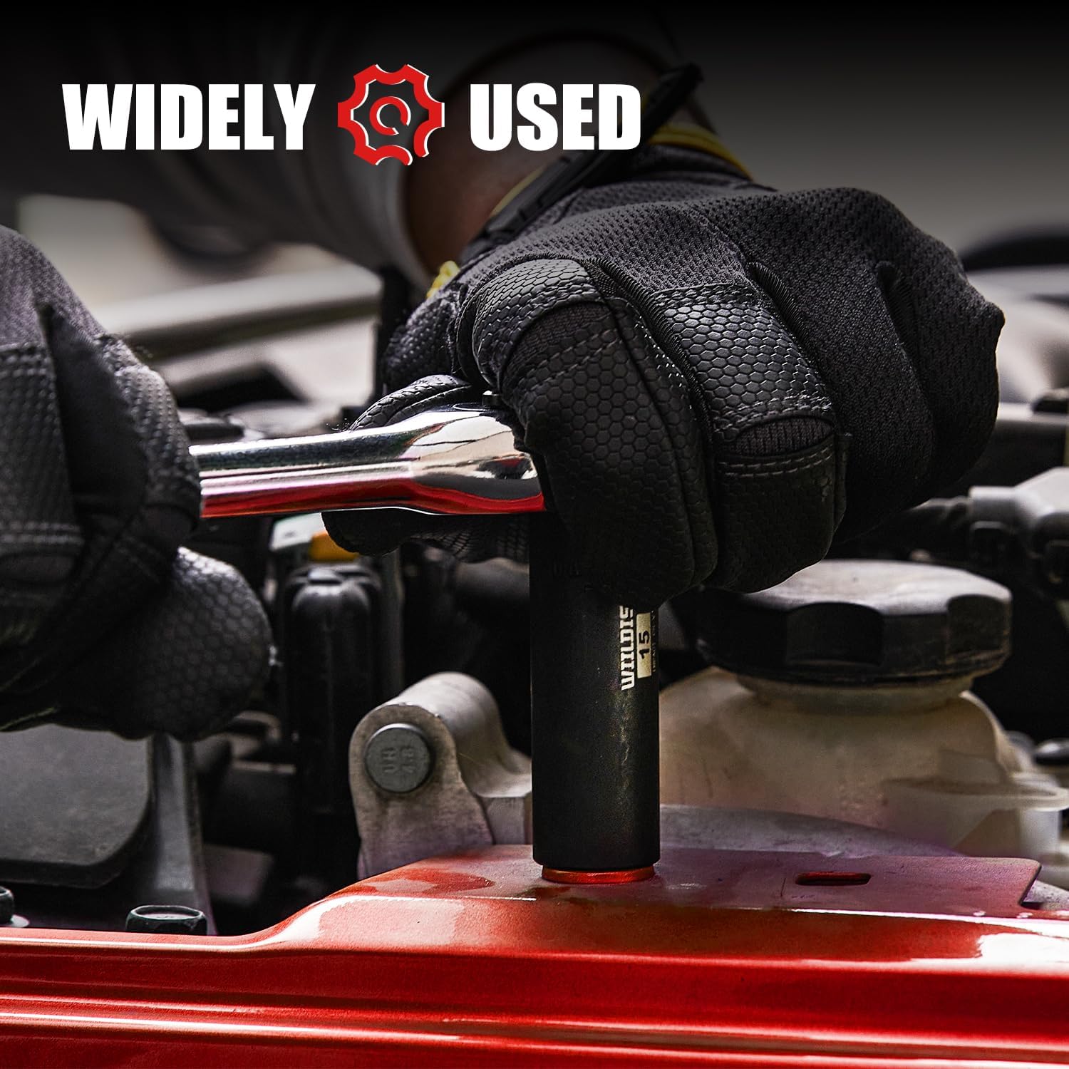 WIILDIS 21 Pieces 3/8" Drive Deep Impact Socket Set, Standard SAE (5/16"to 3/4") & Metric (7mm to 19mm), 6 Point Design, Deep, Premium Cr-V Steel