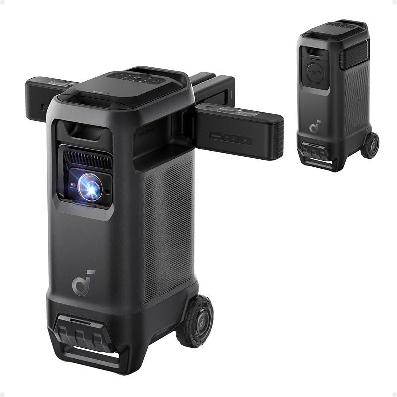 Proyector láser Soundcore Nebula X1 Pro 4K, 3500 lúmenes ANSI | Sonido espacial, Dolby Atmos, zoom óptico, contraste 56.000:1, configuración inteligente, cine en casa al aire libre