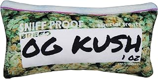 Impressed.co Bag-O-Weed OG Kush Ounce of Weed Parody Zip Bag - Heavy Duty Plush Dog Toy with Squeaker- Funny Print Pet Chew Toy - Stoner Gift for Small Medium and Large Dogs