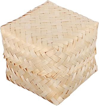 Bamboo Woven Glutinous Rice Steamer Basket Handmade Chinese Traditional Steaming Tray for Sticky Rice Kitchen and Party Serving Accessory