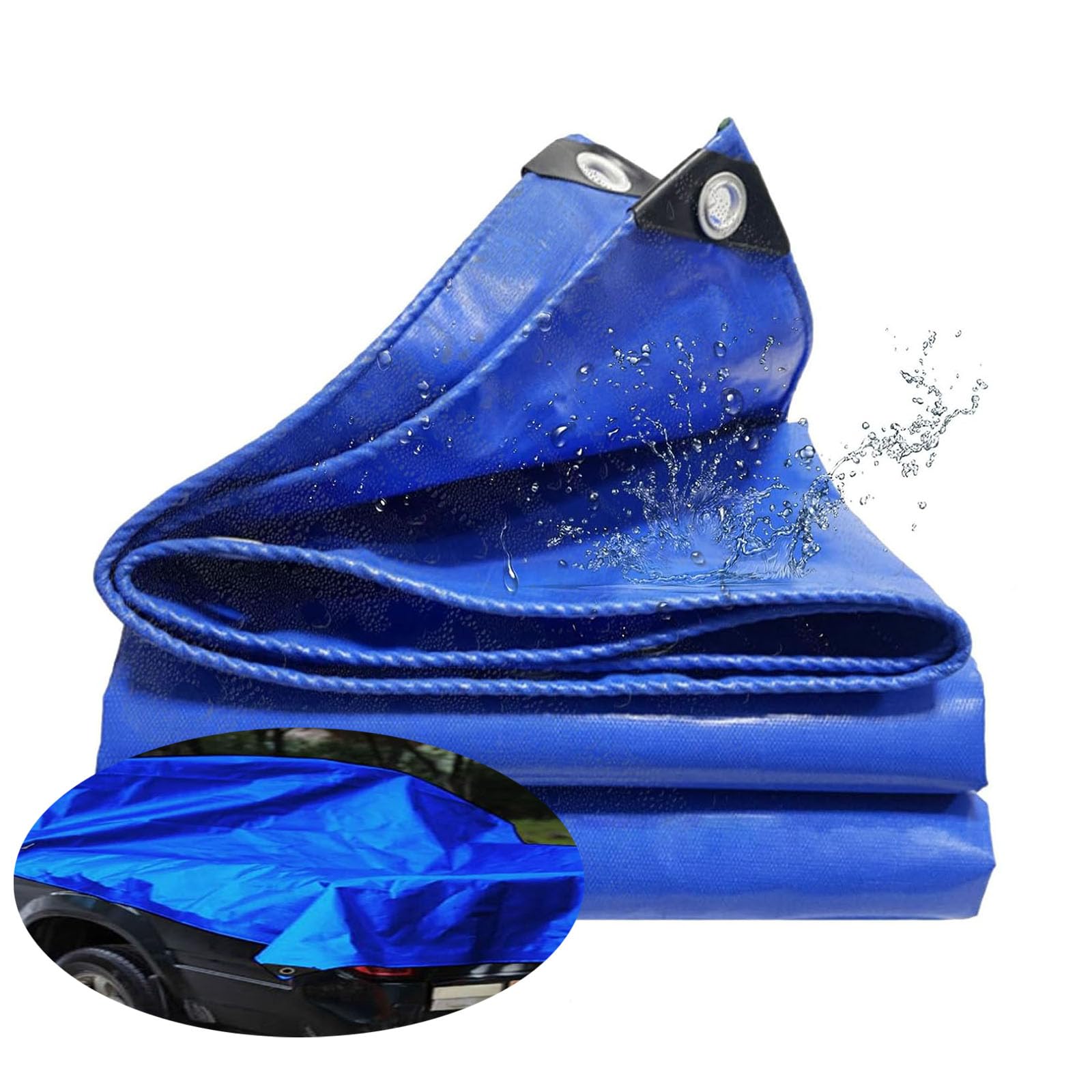 Lona de protección azul de 1x1.5 m impermeable con cuerda