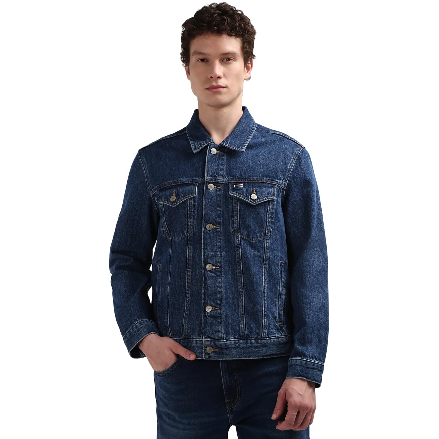 Tommy Hilfiger Mens Denim Standard Length Jacket
