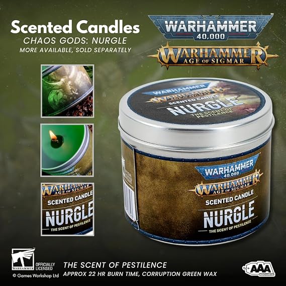 Warhammer 40,000 Nurgle Scented Candle - Chaos Gods Collection - Warhammer 40K Gifts for Men Women Adults