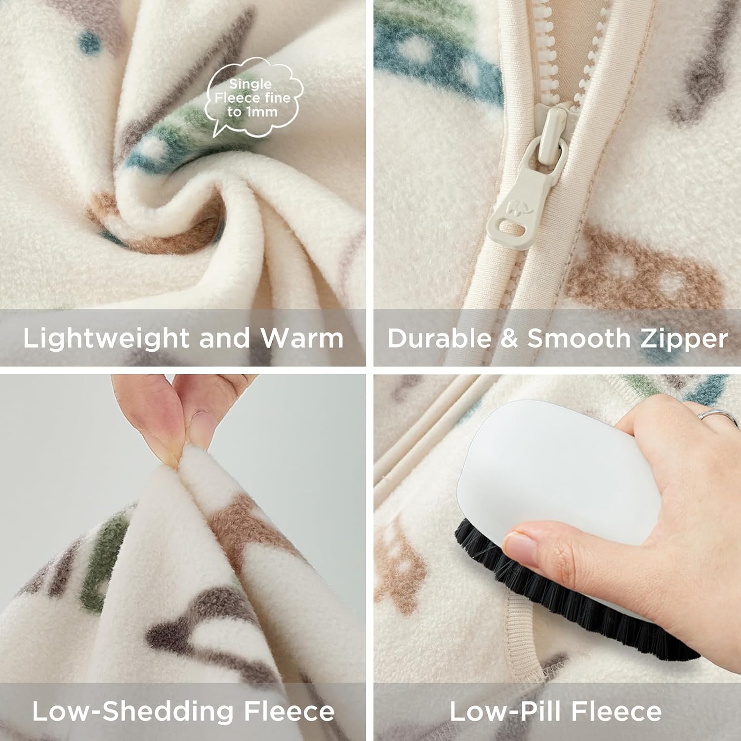 DAVE&BELLA Toddler Printed Polar Fleece Jacket, Zip Up Lightweight Outerwear for Kids Boys Girls Fall Spring Coat 2-9 Years - Image 4