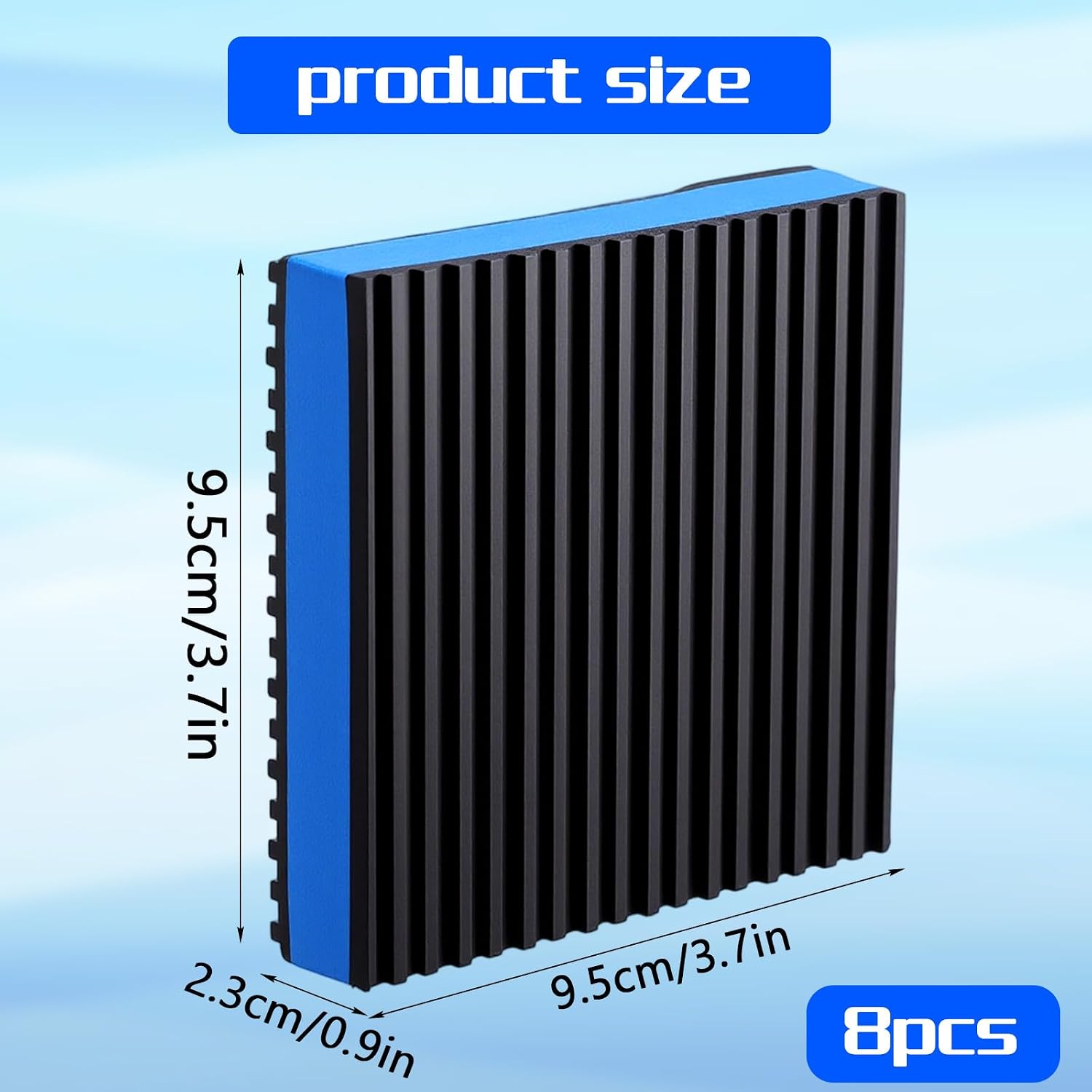 8pcs Rubber Anti Vibration Pad 3.7''×3.7'' Heavy Duty Anti Vibration Mat Rubber Pad EVA Isolation Pads Square Absorbing Mat Square Mechanical Vibration Damping Mat for Washing Machine Dryers Treadmill