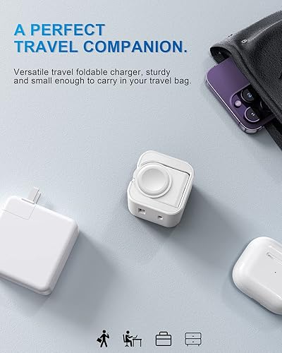 Miniatura 5 de BeaSaf Bloque de carga de 36 W para Apple con cargador de reloj integrado, bloque de cargador rápido PD plegable para iPhone, cargador de pared de