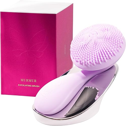 Praimy MURMUR Cepillo facial exfoliante, cepillo eléctrico inalámbrico de limpieza facial, limpiador facial ultrasónico de silicona de grado