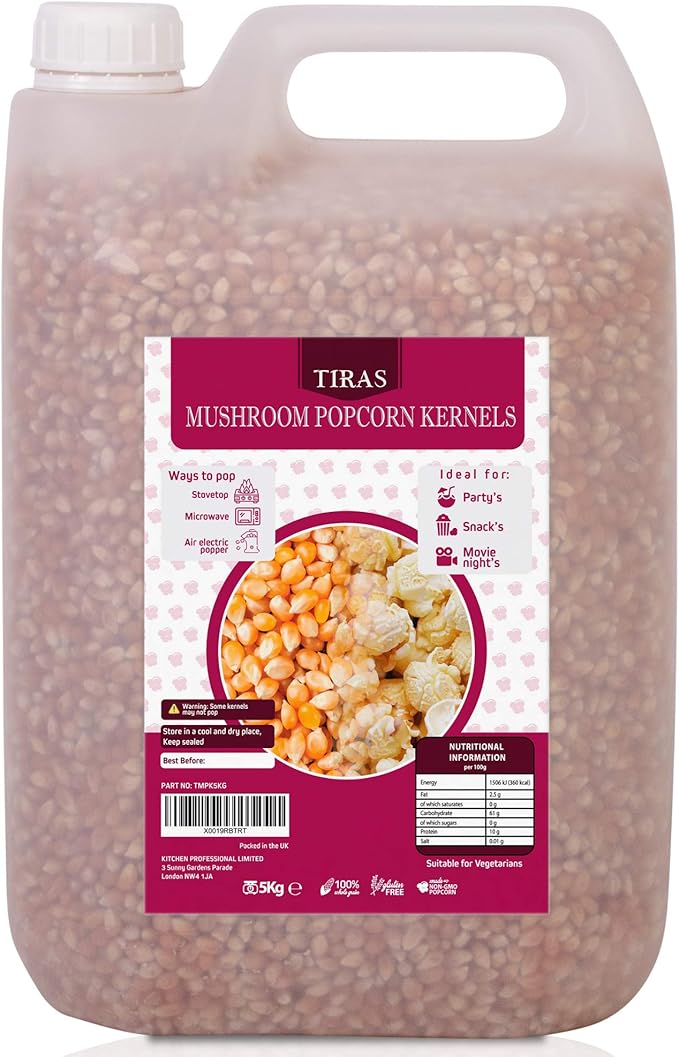 TIRAS Mushroom Popping Corn Kernels USA Popcorn Seeds Stovetop & Air