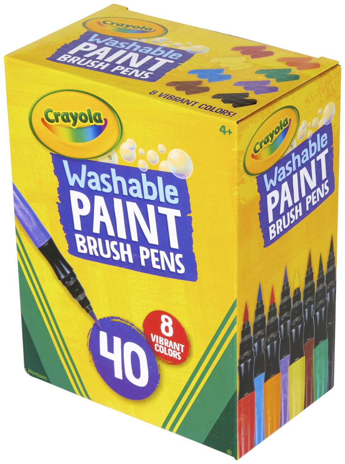 LLC NO DRIP PAINT BRUSH PENS 40CT (Set of 3) by Crayola – Pack of 3, Model 546203