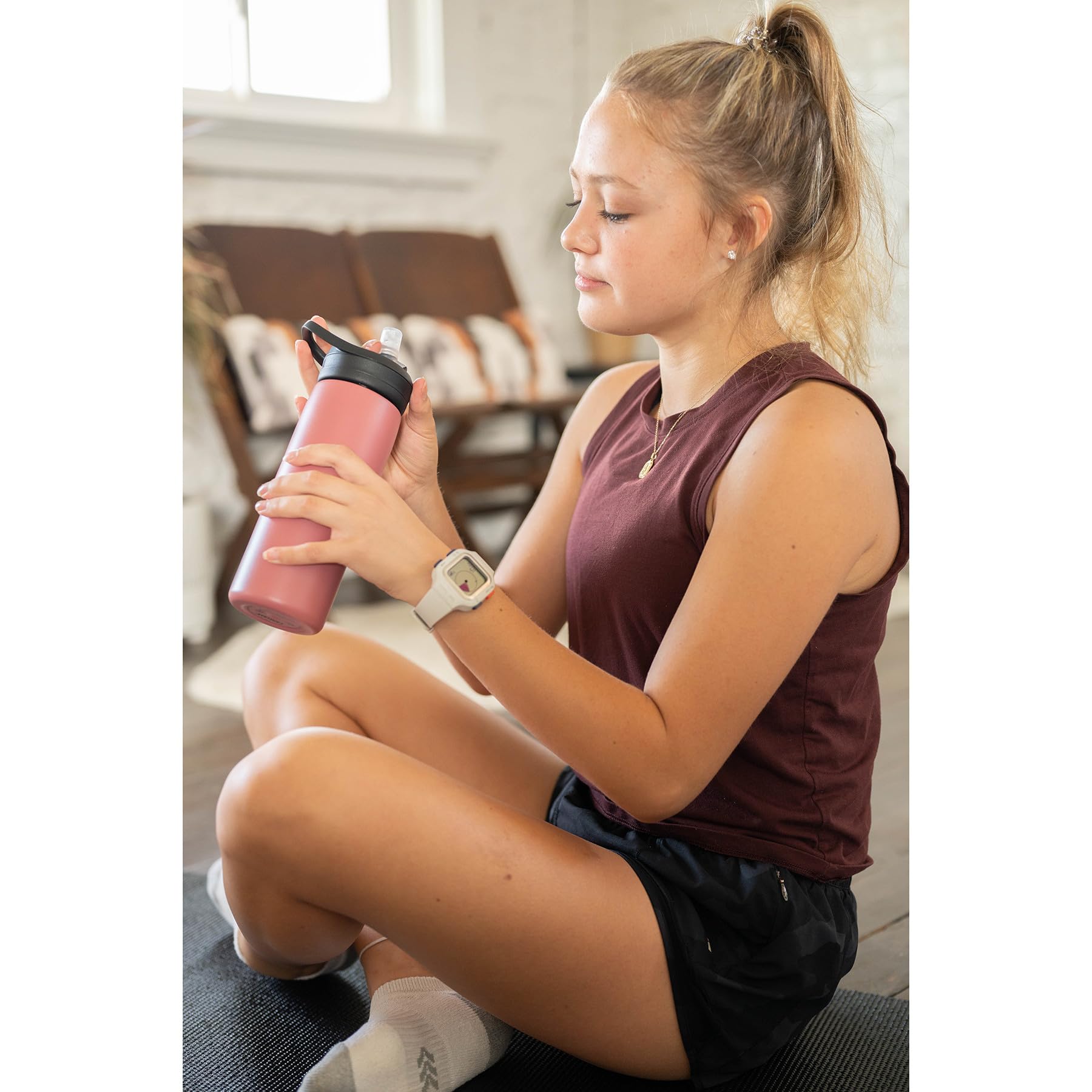 TIME TIMER Watch – Visueller analoger und digitaler 12-Stunden- oder 24-Stunden-Countdown-Timer für Kinder zum Lernen,Testen Workout-Tracker (Arktisches Weiß)