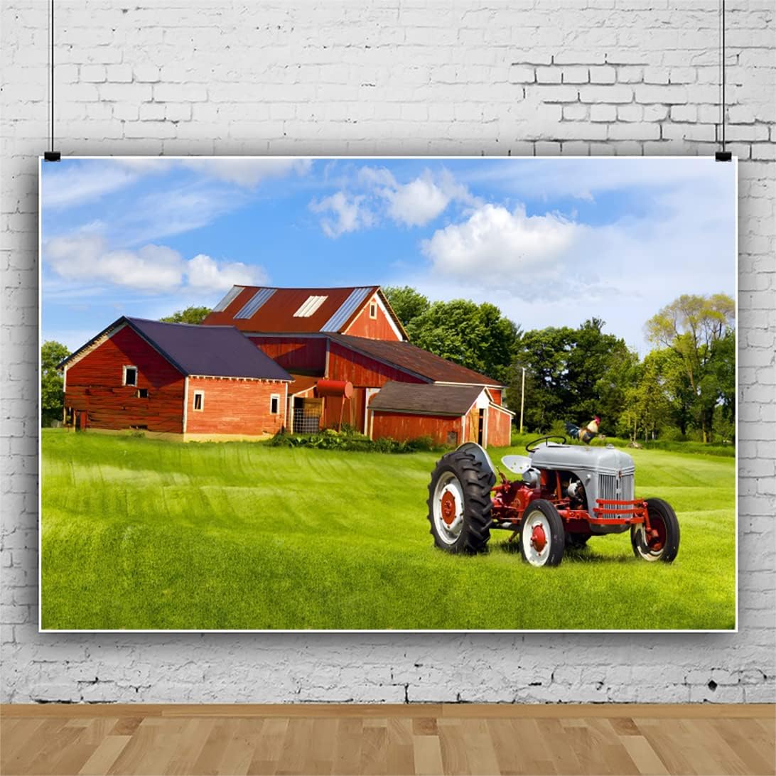 Grassland Mountain Wooden House Spring Photo Backdrop main image 1