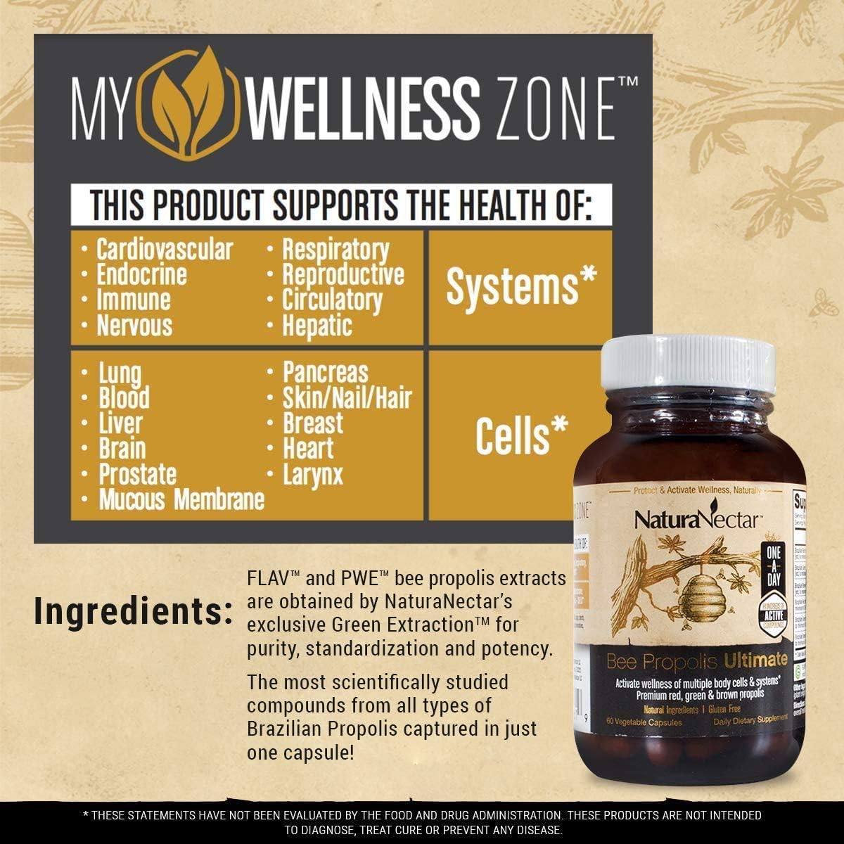 NaturaNectar Natural Bee Propolis Bundle - Bee Propolis Ultimate and Red Propolis - for Immune and Respiratory Support, and a Healthy Metabolism - 60 Capsules per Bottle