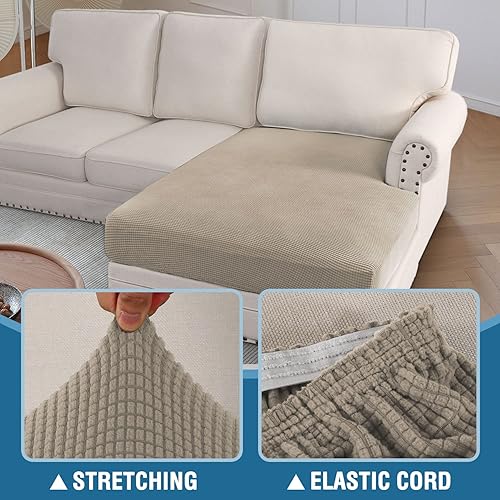 Miniatura 5 de H.VERSAILTEX Fundas para sofá seccional, 1 funda para diván, en forma de L, funda de cojín separada para sofá seccional izquierdo y derecho (solo