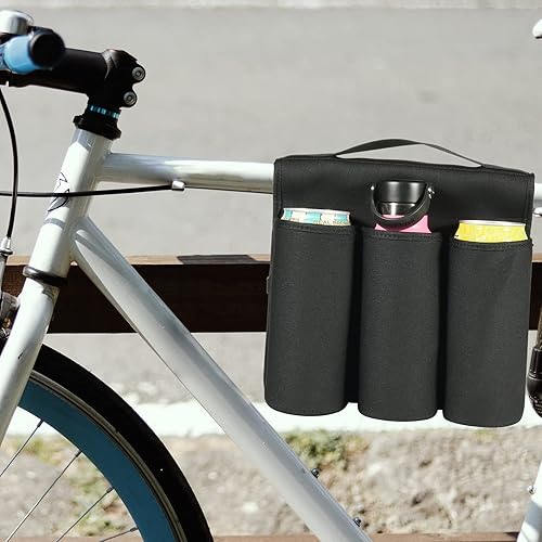 Miniatura 4 de Cosmos Soporte para bebidas de 6 botellas para asiento trasero de bicicleta, botella de cerveza y bebidas, bolsa de transporte para botellas de agua