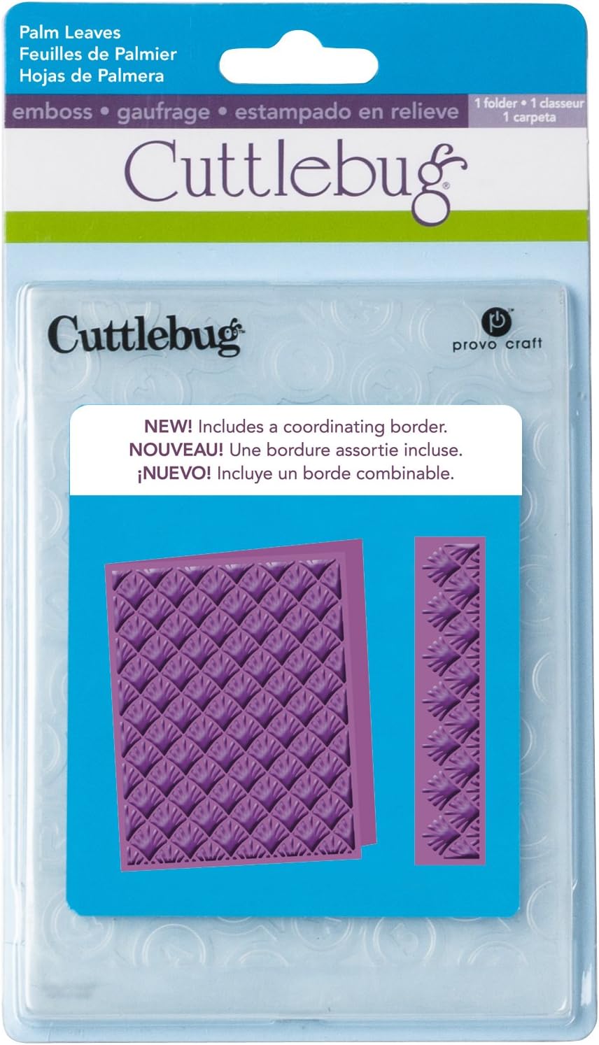 Cricut Cuttlebug A2 Embossing Folder, Palm Leaves