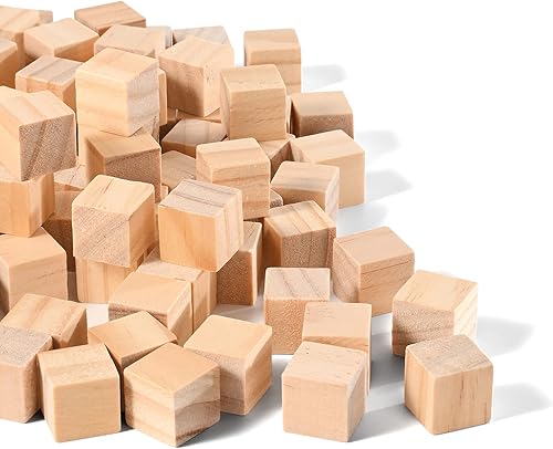 Miniatura 7 de Cubos de madera de 34 pulgadas pequeños bloques de madera para manualidades, 0.8 in, bloque cuadrado de madera natural sin terminar para proyectos