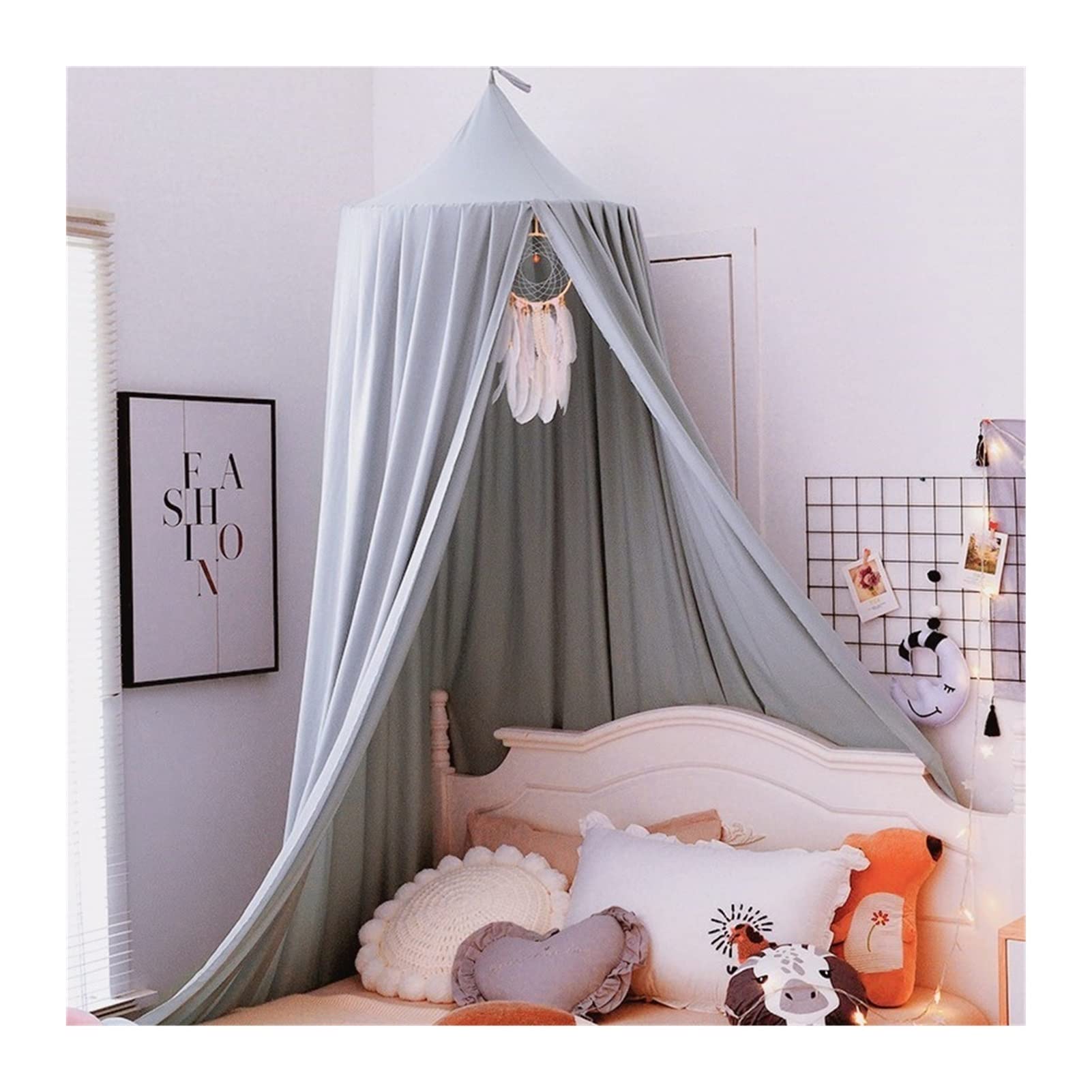 Tenda a baldacchino per Bambini Tenda per Letto a baldacchino per Culla Tenda per Letto in Tessuto ombreggiante Tenda per Letto a baldacchino per Principessa Hung Dome con Lettino in Pizzo Decor