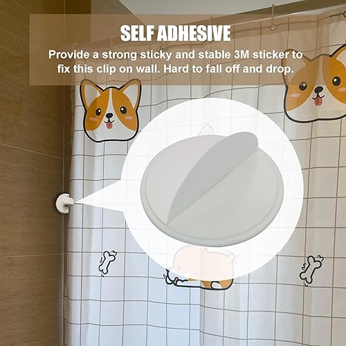 Miniatura 5 de 4 clips de cortina de ducha, clip de peso autoadhesivo para cortina de ducha, protector contra salpicaduras resistente al viento, clip de cortina de