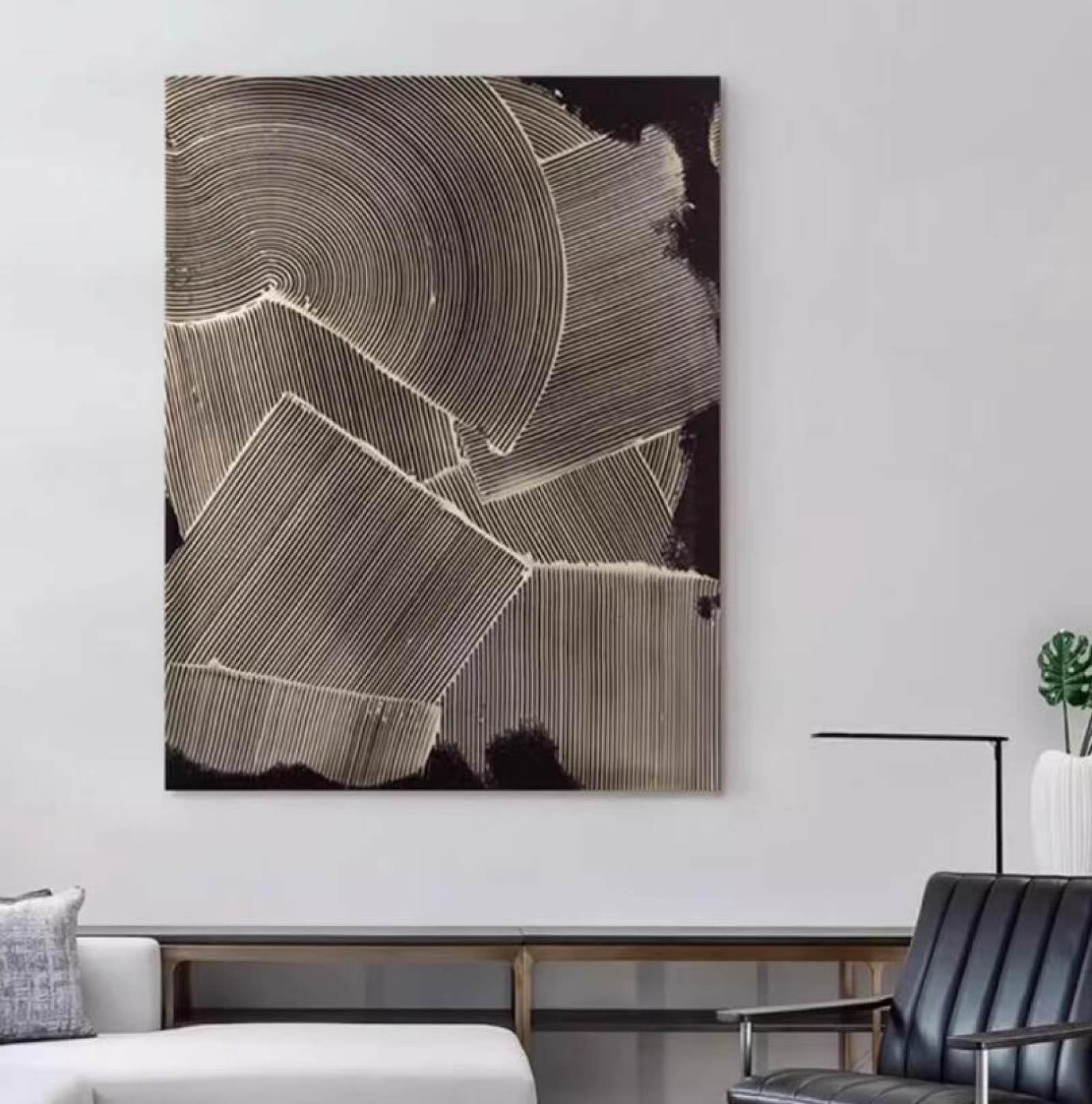 Peinture à l'huile peinte à la main minimaliste grand format pour salon