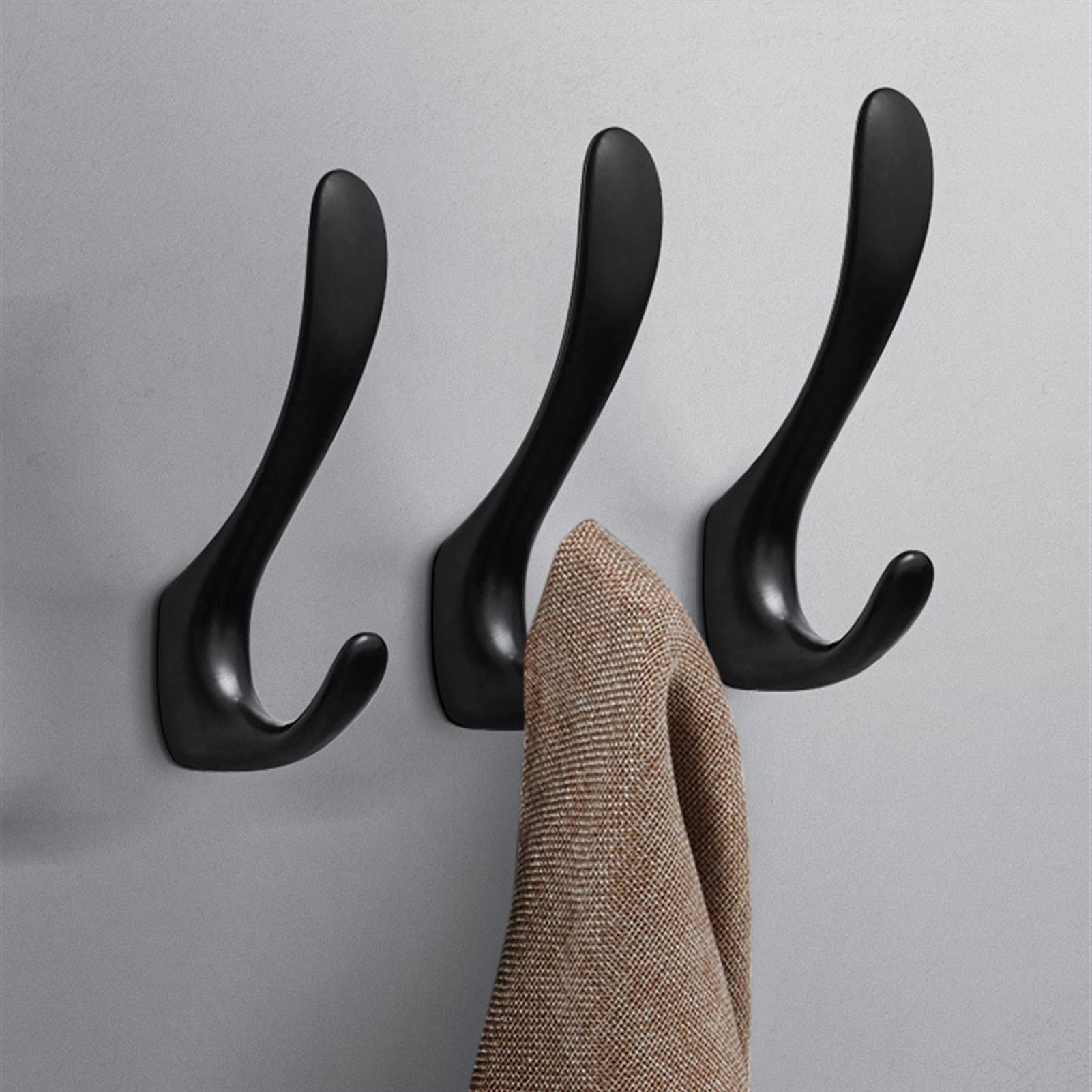 Gancho Perchero Gancho de Pared for el hogar Matte Black Home Decoration Accesorios for Capas y Llave de Chaqueta Gancho Multifuncional montado en la Pared Ganchos Percheros