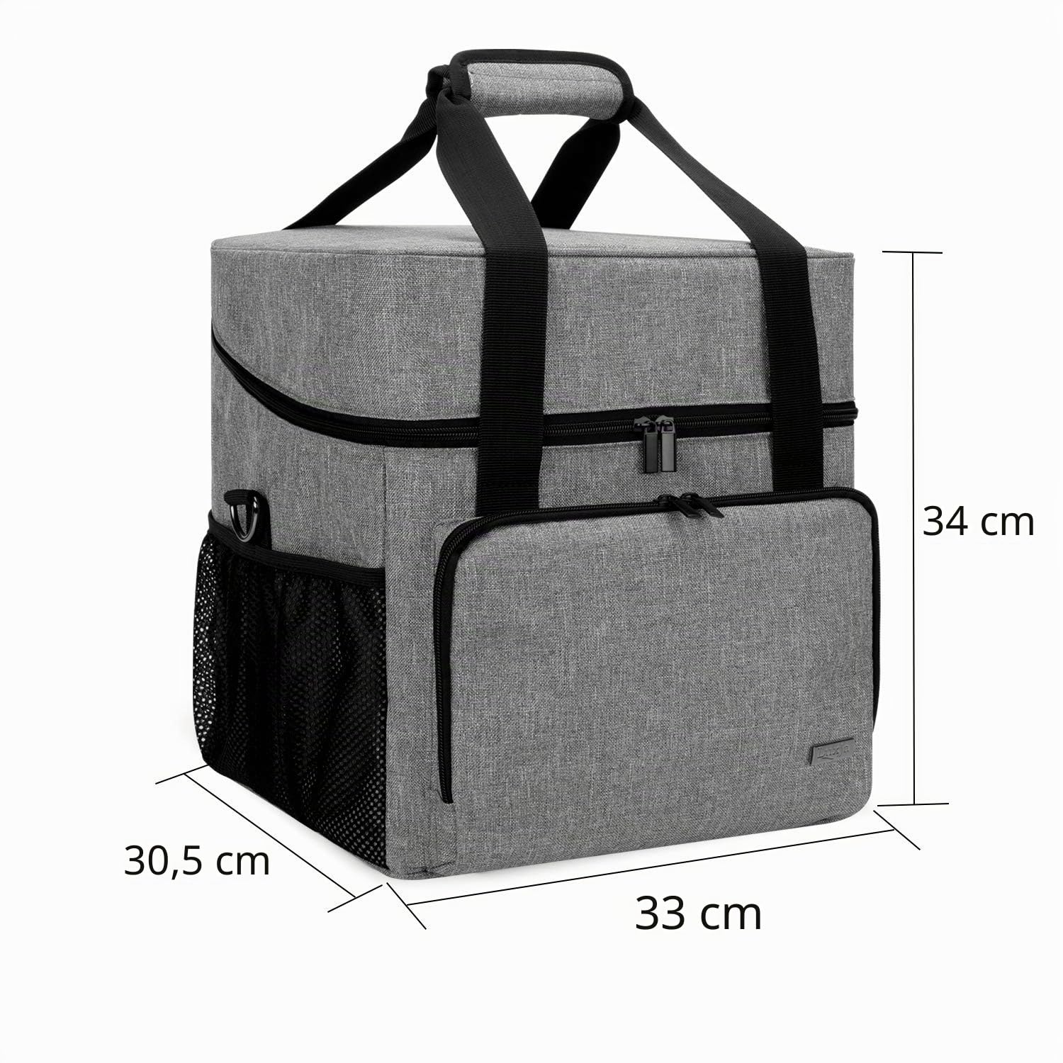 Luxja Overlock Tasche für Overlock Maschinen, Overlocktasche für Aufbewahrung Overlock-Nähmaschinen, Coverlocktasche für Transport Overlockmaschine und Zubehör, 33CM x 30,5CM x 34CM, Grau