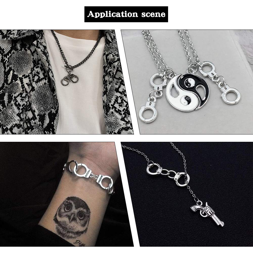 PandaHall - 50 dijes de aleación de estilo tibetano para hacer joyas, bronce antiguo y plata antigua, 50 unidades 7