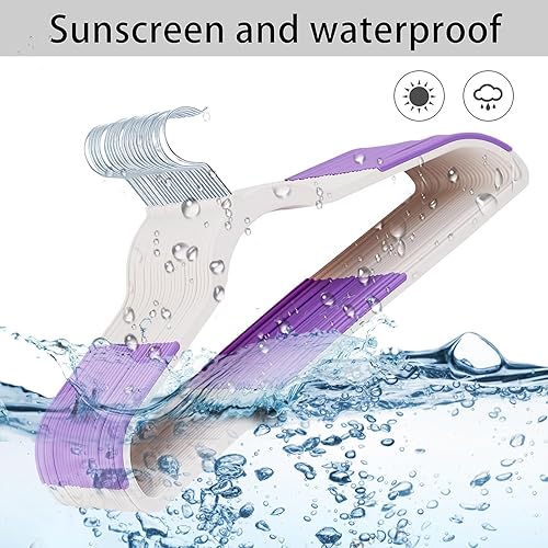 Miniatura 2 de VECELO Paquete de 50 perchas para ropa, colgador de plástico antideslizante, gancho giratorio de 360 y ahorro de espacio para armario de dormitorio,