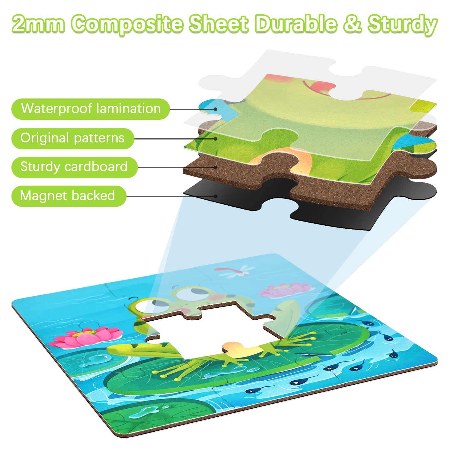 BBLIKE Puzzle Magnetici Bambini 2-5 Anni - Giochi Educativi Montessori per Bambini di 3 4 Anni, Giocattoli da Viaggio per Attività in Aereo e Auto, Regali Compleanno per Bambine (Animale）