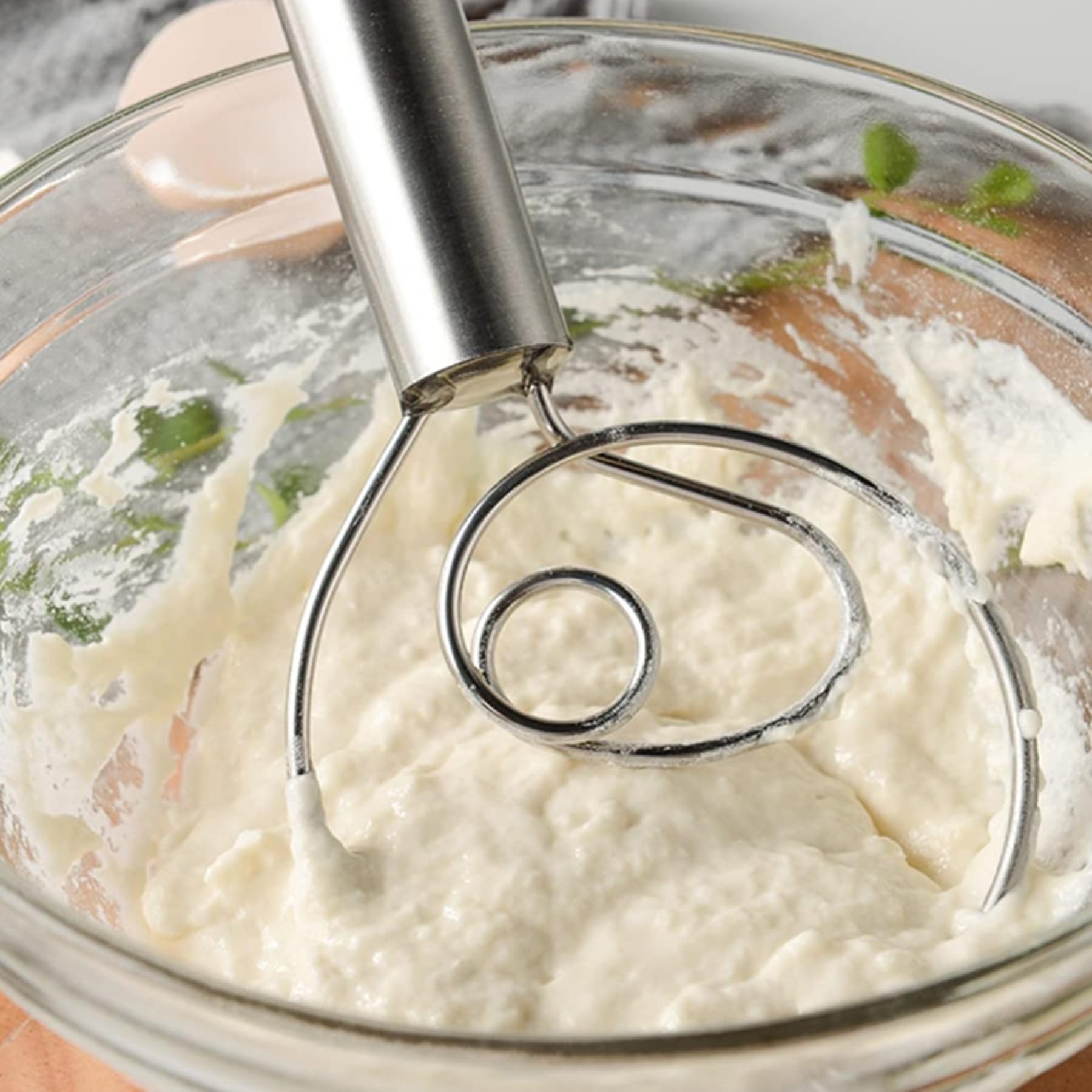 Danish Dough Whisk, Premium 304 Stainless Steel Bread Whisk - Image 4