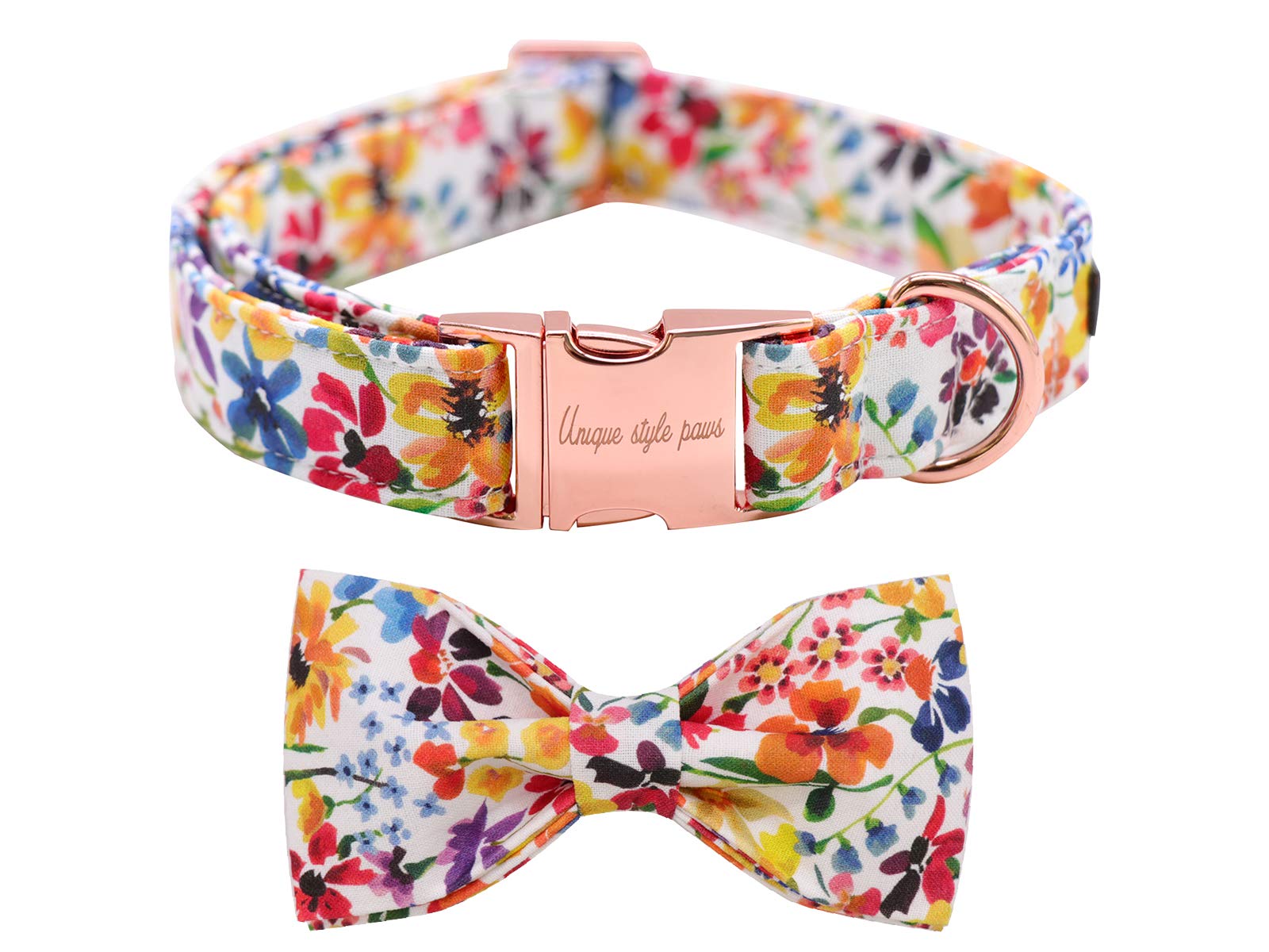Unique style paws Hundehalsband mit Abnehmbarer Fliege, Hundehalsbänder mit Schleife für kleine mittel Groß Hunde, Fliege Hundehalsband verstellbar XXS-XL