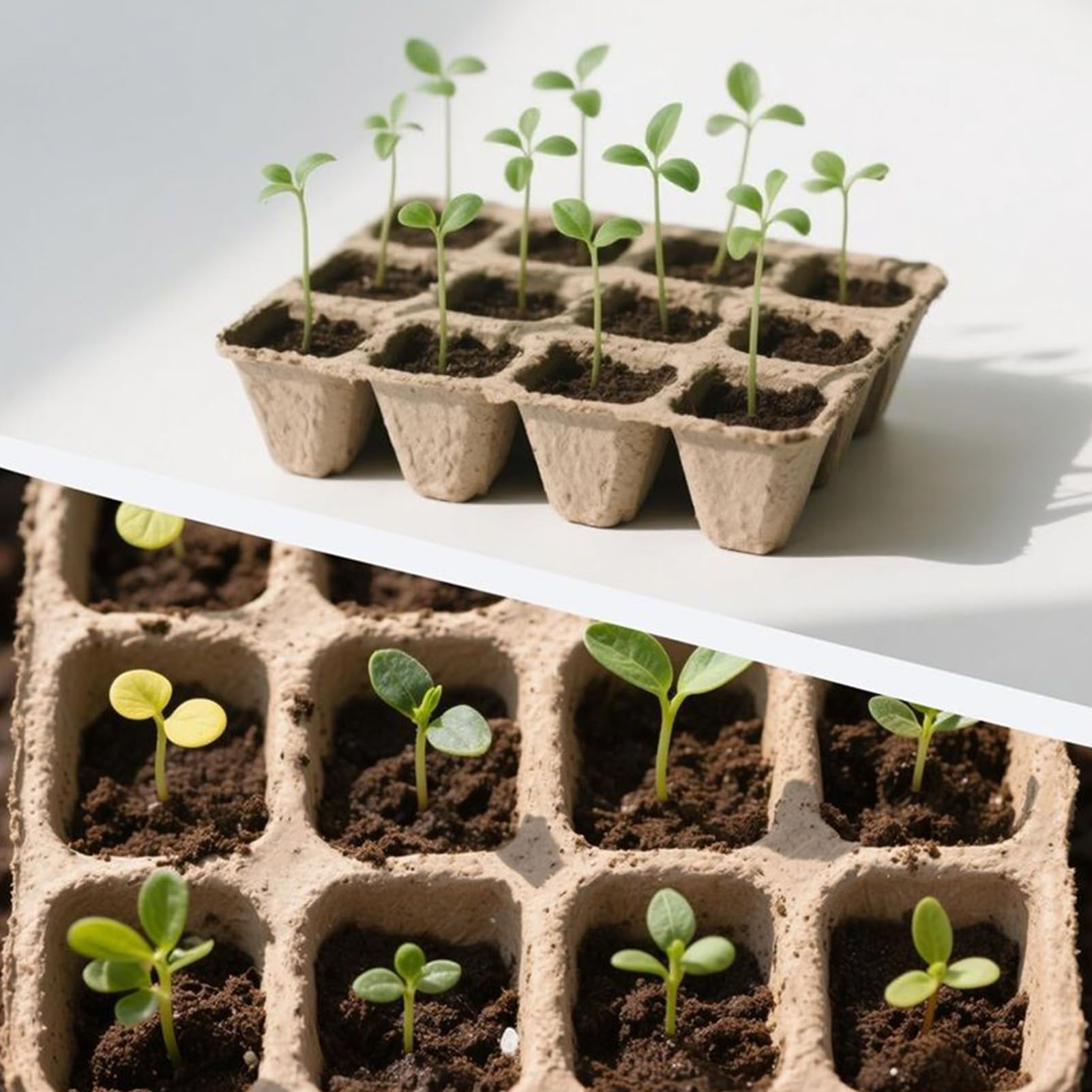 Macetas de Inicio para Plantas Kit de Vasos de Trasplante de 12 Celdas | con Herramientas y Etiquetas Vasos de Plantación Amigables con Raíces para el Cuidado Crecimiento y