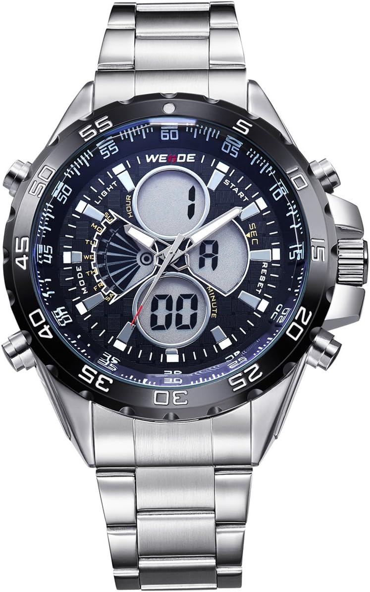 Weide Winter Travel Multi Time Zone Analog Yellow Dial Men Watch