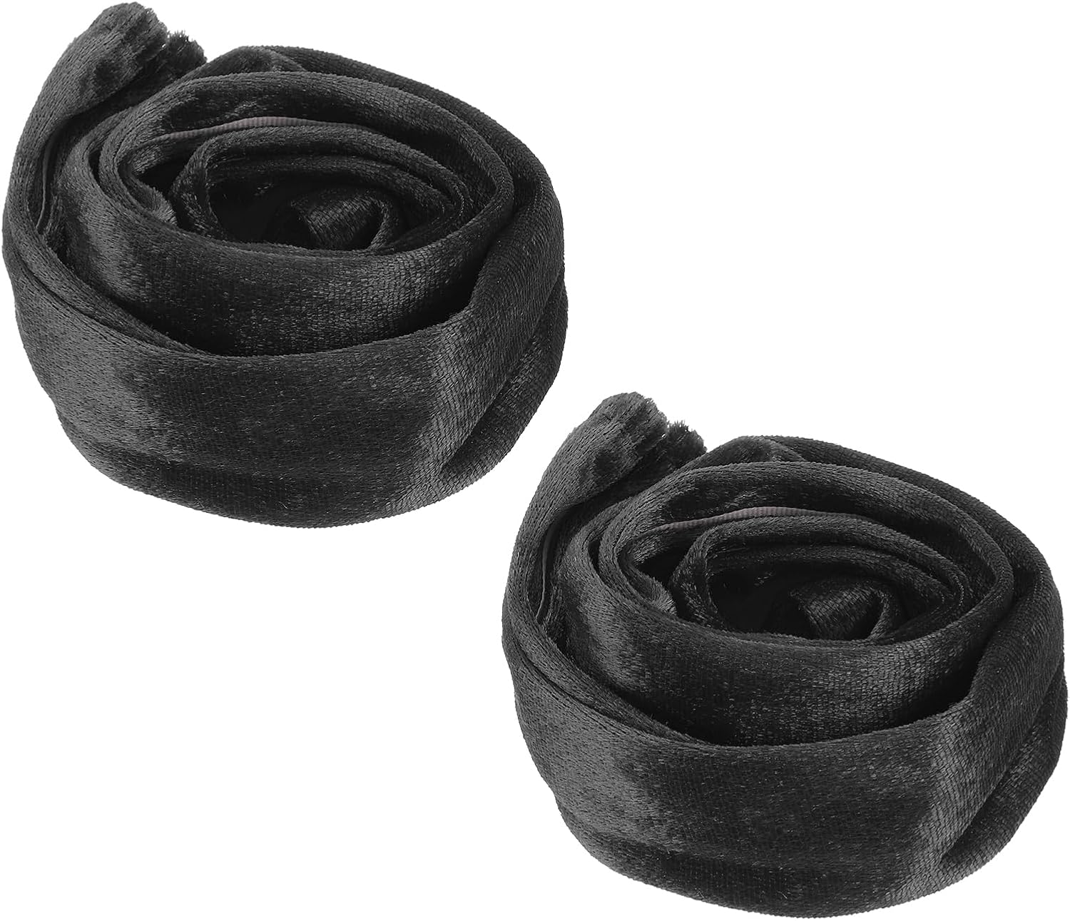 PATIKIL 2.6ft Chandelier Chain Cord Cover, 2 Pcs Velvet Cloth Fabric Chain Sleeve Decorative Cord Covers for Chandelier Wires Swing Cable, Hook and Loop Fastener Style, Black