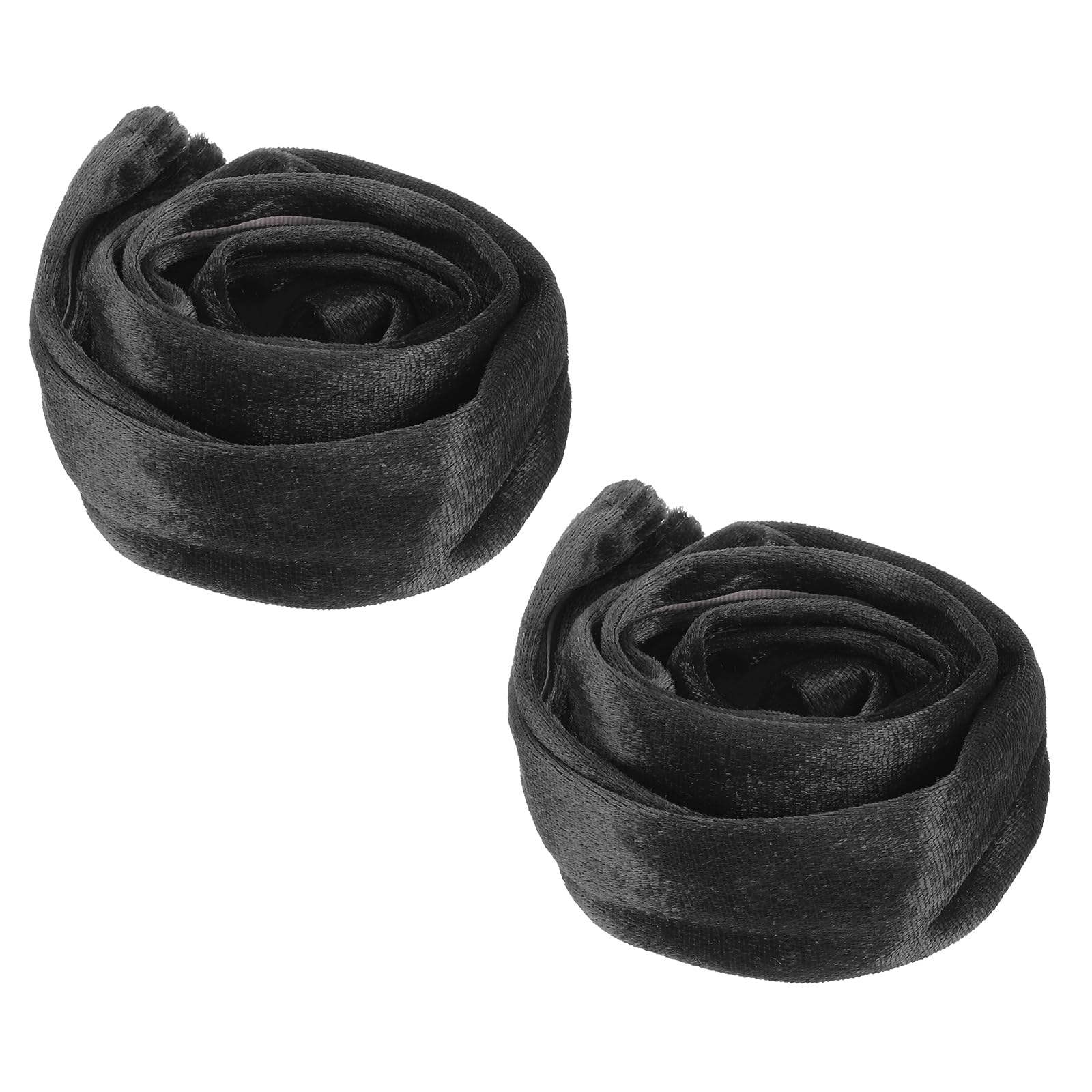 PATIKIL 2ft Chandelier Chain Cord Cover, 2 Pcs Velvet Cloth Fabric Chain Sleeve Decorative Cord Covers for Chandelier Wires Swing Cable, Hook and Loop Fastener Style, Black