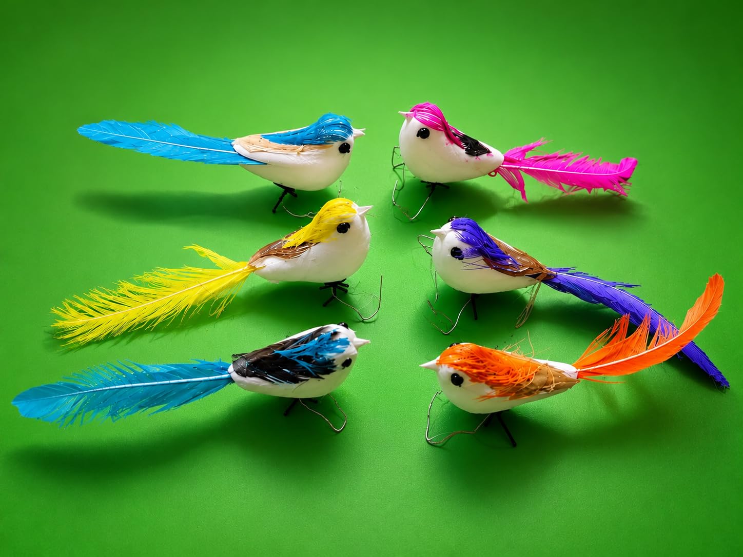 Decorative Artificial Feather Birds for Home Decor (Pack of 12, Multi Color) | Handmade Craft | Mini Birds for DIY Crafts, Floral Arrangement, Wedding, Christmas Tree & Party Decoration-image-30