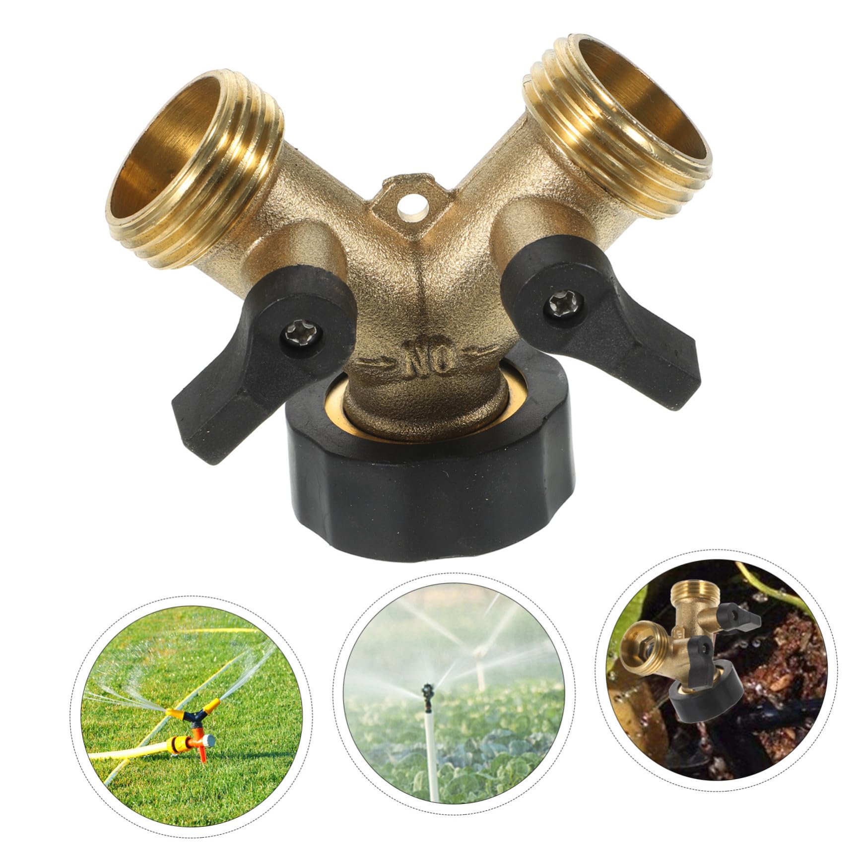 Hemobllo 2 Pezzi Connettore Y in Ottone per Adattatore Rapido per Rubinetto Divisore Resistente e Facile da Installare per Irrigazione Esterna