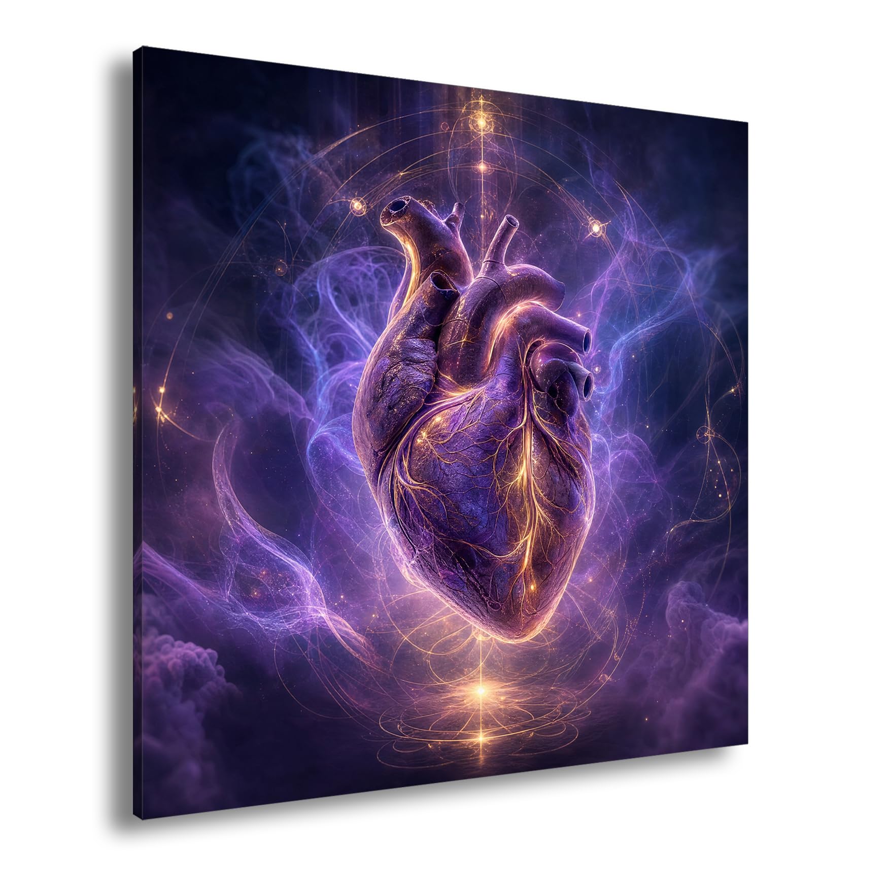 deyoli Obraz na płótnie świecące serce w magicznym blasku 40 x 40 cm