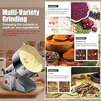 Vista 2 de Molinillo de granos eléctrico de 1000 g de alta velocidad para especias y hierbas, máquina comercial para polvo de cereales secos, granos, hierbas