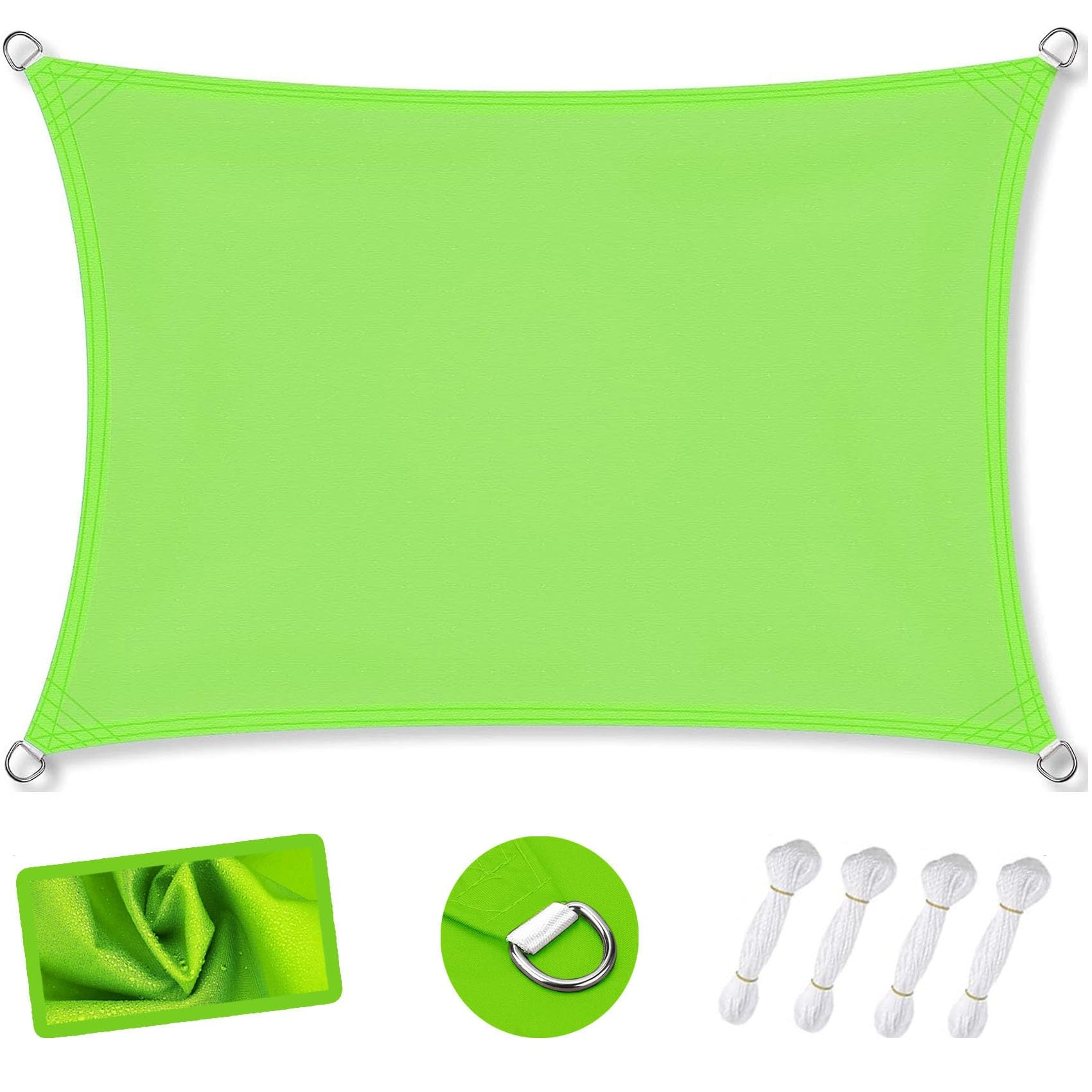 WQPMNYG Waterproof shade sail Waterproof Sunscreen Canopy 1.4 x 1.8m Hot Tub Shelter Pergola Awning for Outdoor Garden Patio Anti UV Protection Tender Green