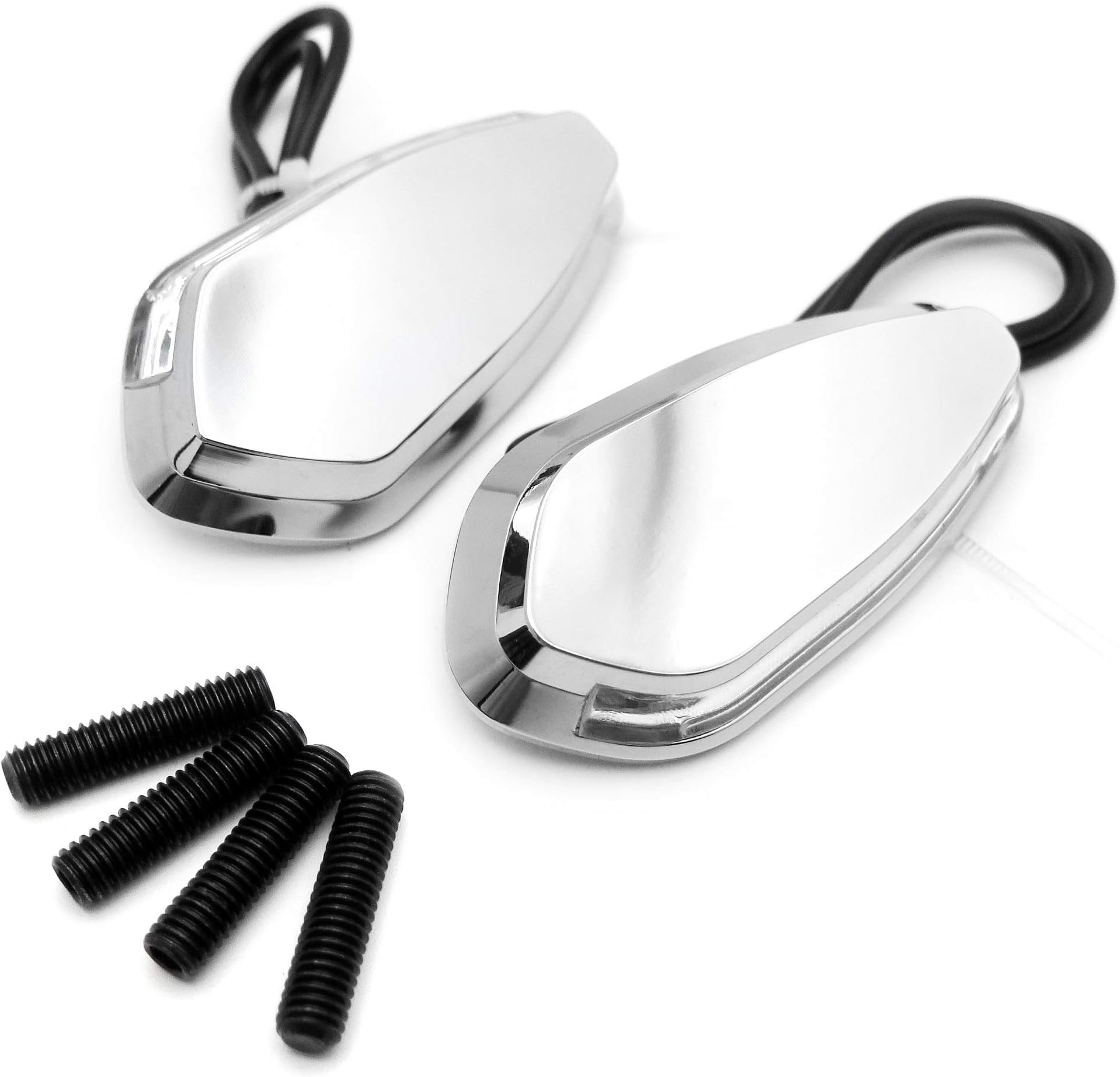 AfterMokit Replacement LED Mirror Block Off Base Plates for Yamaha R1 2000-2014 without Engraved Logo Chrome