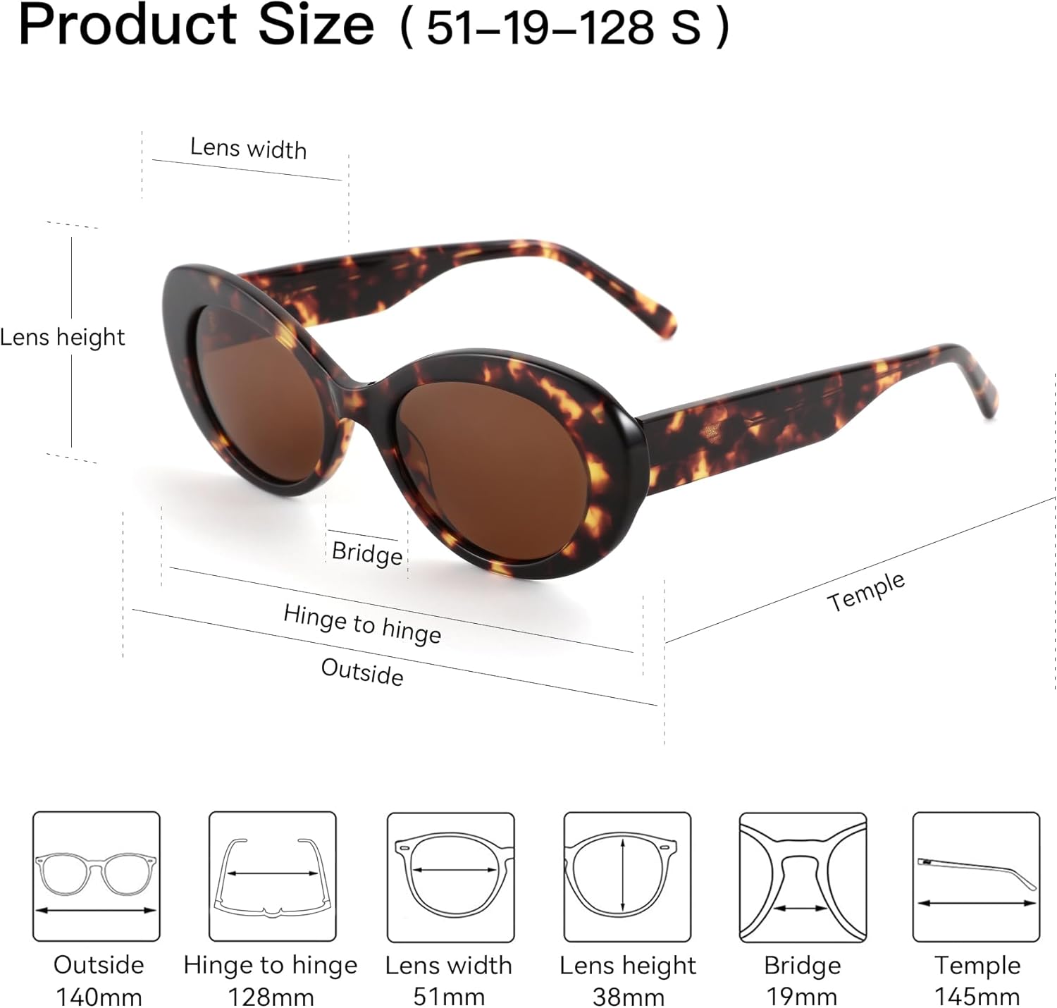 ZENOTTIC Polarized Sunglasses Women Oval: Trendy Shades for Ladies - Retro Classic Sun Glasses UV400 Protection - Image 4