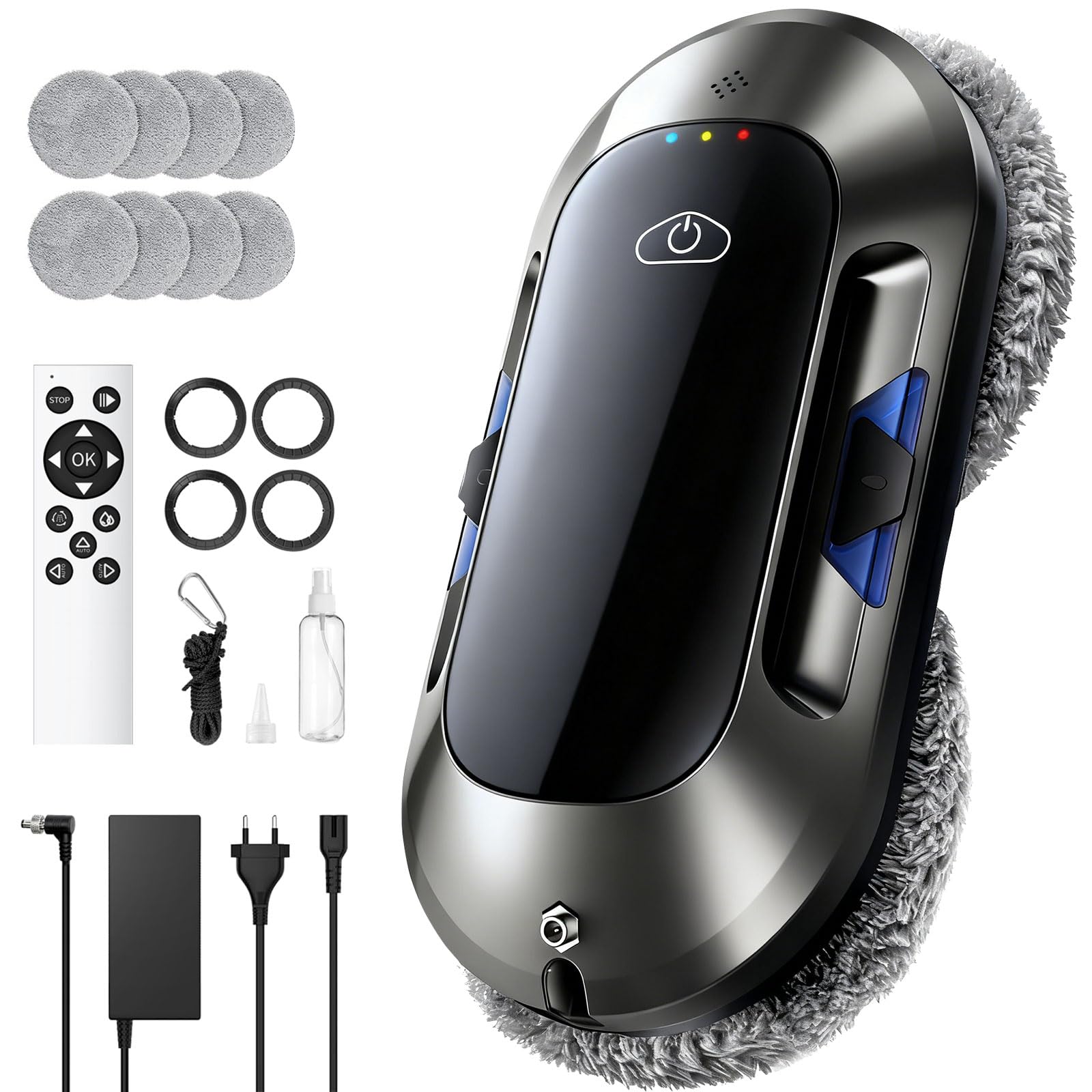 Robot limpiacristales con función de pulverización, succión Turbo de 6500 Pa, 3 Modos de Limpieza y navegación Inteligente para una Limpieza eficaz de Ventanas,W23D