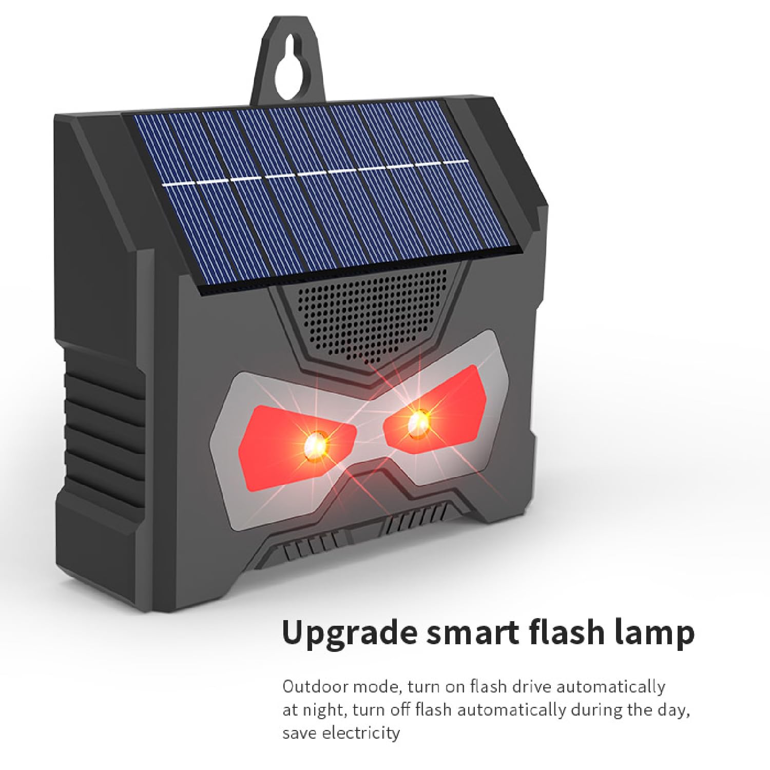Predator énergie Solaire avec Deux lumières Rouges Clignotantes,répulsif lumière prédateur,répulsif pour Animaux,pour Animaux Nocturnes contrôle,à énergie Solaire,pour Chats Chiens, Renards, Oiseaux