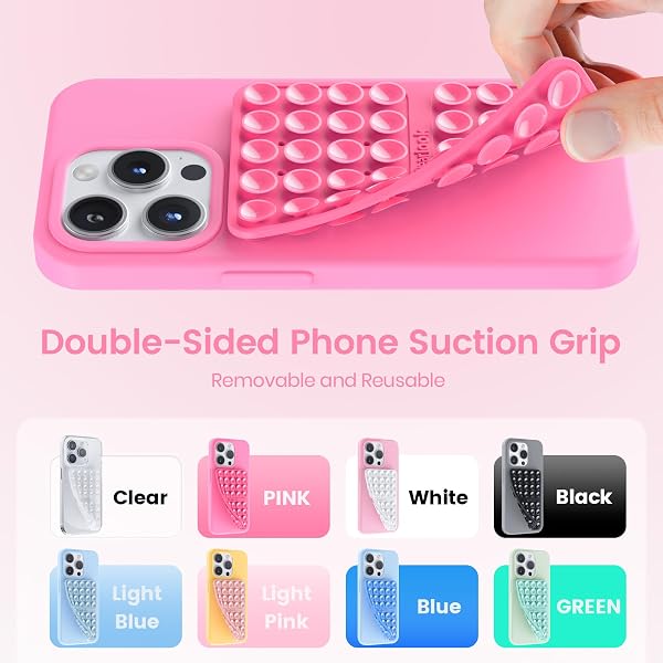 2PCS Silicone Suction Cup Phone Case Mount Double Sided - Klearlook Silicon Sticky Phone Grip with Higher Suction Power,Suction Pad Hands-Free Smartphone Accessories Holder for Selfies & Videos,Clear - 2