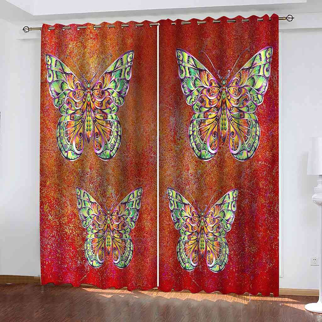 Rideau occultant à oeillets papillon 264x160cm pour chambre d'enfant et salon