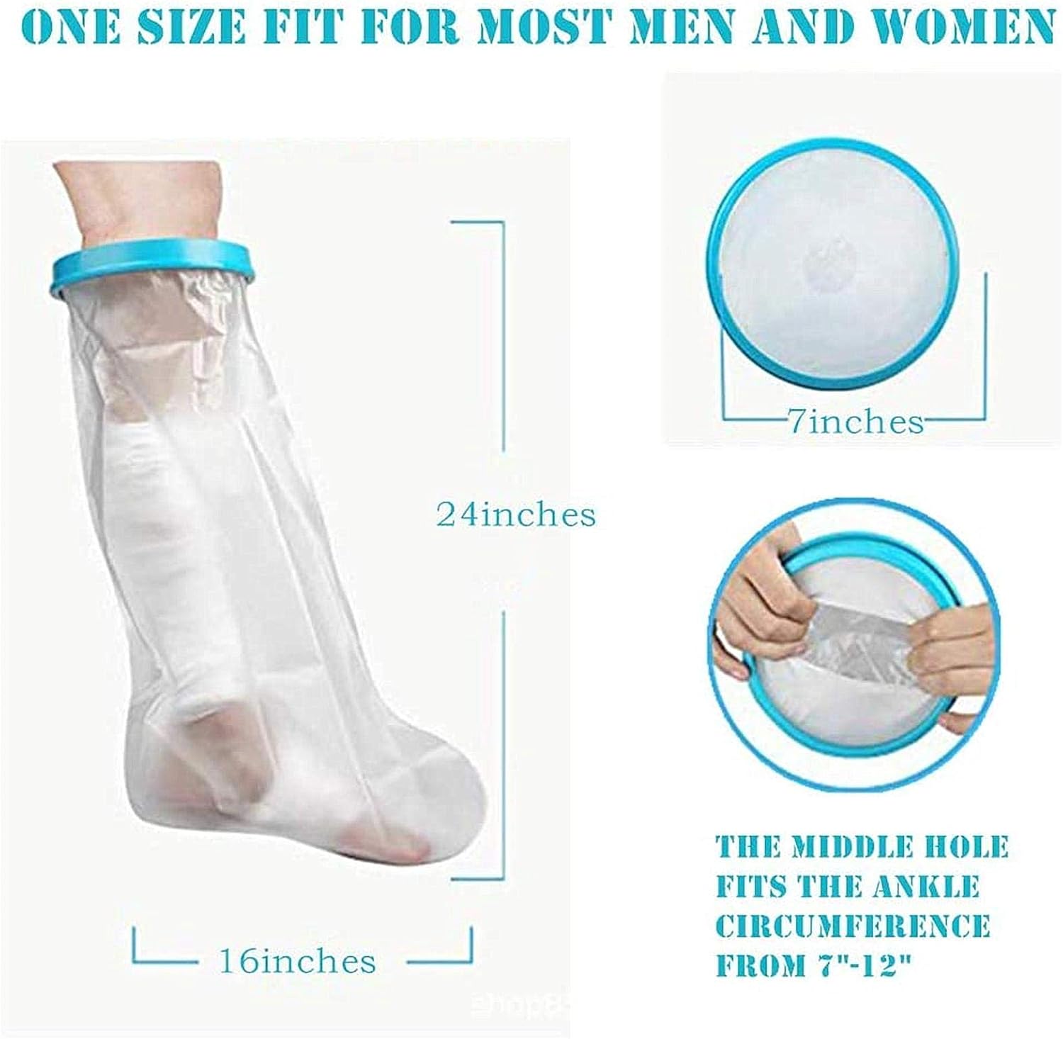 Adult Lower Leg Cast Cover for Shower, Cast Protector Keep Cast Wound Covers Dry : Health & Household