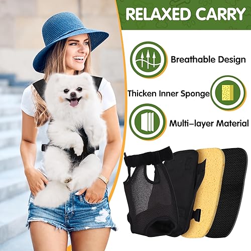 Miniatura 4 de Mochila transportadora de mascotas, manos libres ajustables con patas delanteras para perros y mochila de fácil ajuste para perros para senderismo,