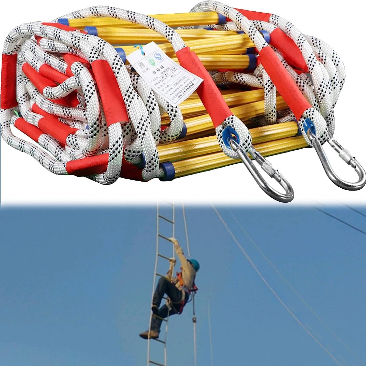 A Rescue Rope Ladder That Can Be Quickly Used, And A Household Climbing With A Flexible Is Easy To Store(25m/82ft)
